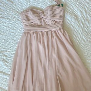 Mori Lee AFFAIRS bridesmaid dress Size 12 color Blush (pink) Chiffon